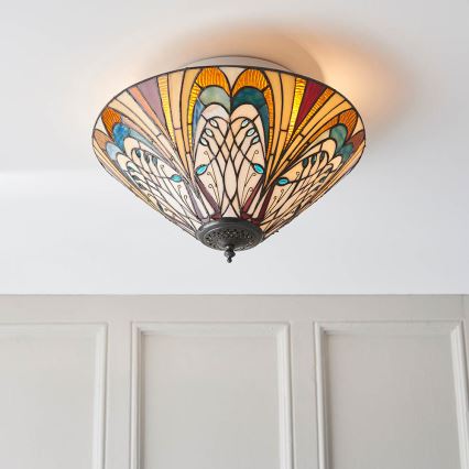 Endon 70241 - Tiffany HECTOR lubinis šviestuvas 2xE27/60W/230V, skersmuo 40 cm