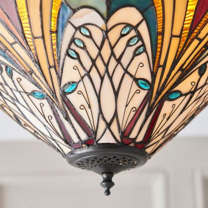 Endon 70241 - Tiffany HECTOR lubinis šviestuvas 2xE27/60W/230V, skersmuo 40 cm