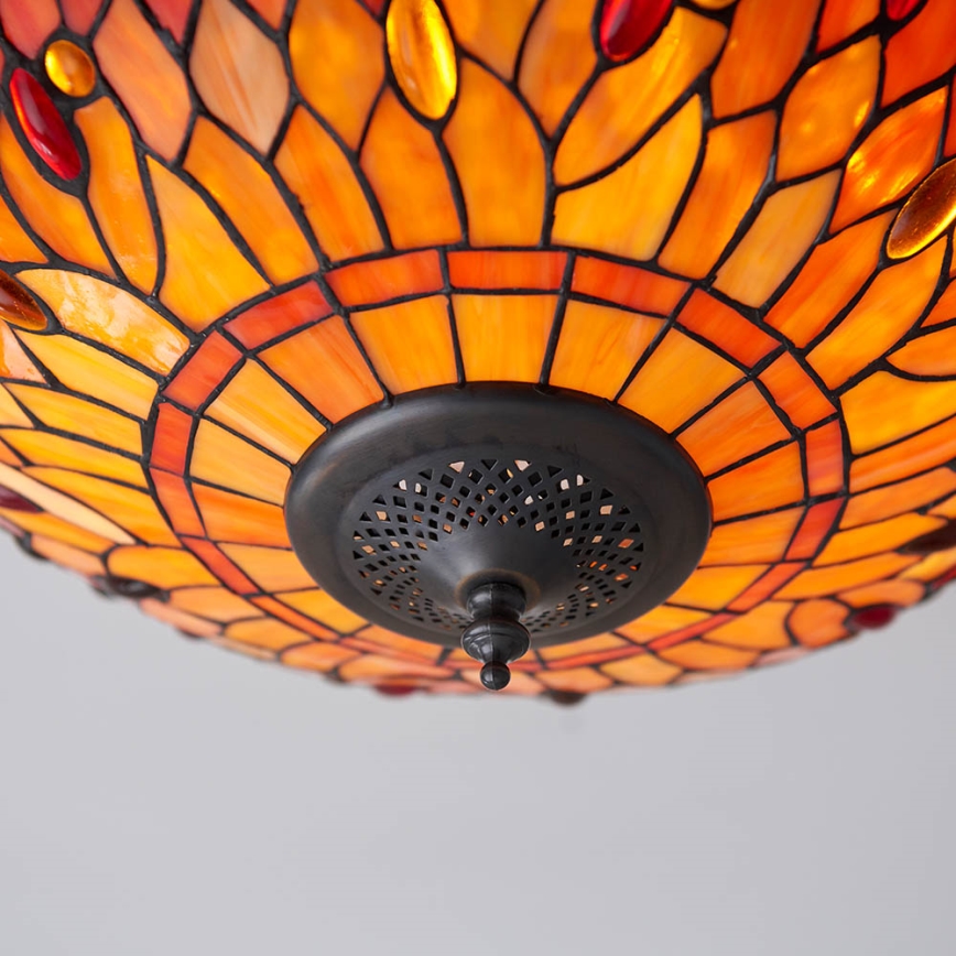Endon 70721 - Tiffany stiliaus lubinis šviestuvas DRAGONFLY 2xE27/60W/230V, skersmuo 41 cm