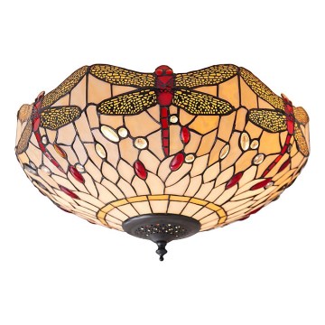 Endon 70723 - Lubų šviestuvas Tiffany DRAGONFLY 2xE27/60W/230V Ø 41 cm