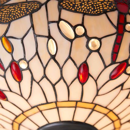 Endon 70723 - Lubų šviestuvas Tiffany DRAGONFLY 2xE27/60W/230V Ø 41 cm