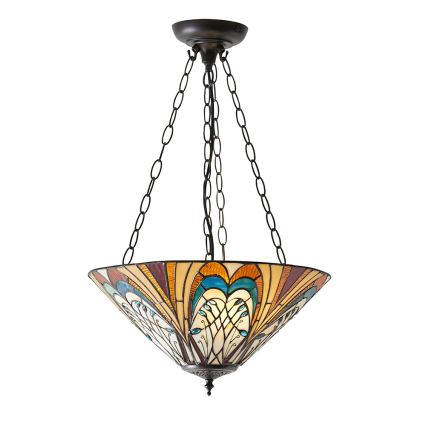 Endon 70750 - Pakabinamas šviestuvas ant grandinės Tiffany HECTOR 3xE27/60W/230V Ø 40 cm