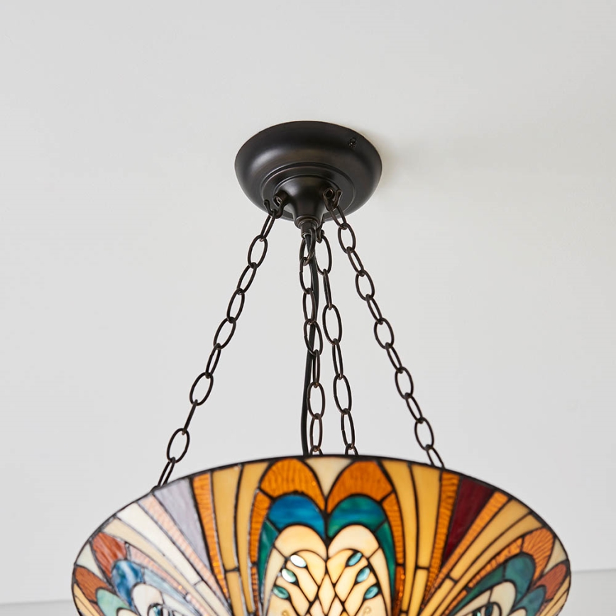 Endon 70750 - Pakabinamas šviestuvas ant grandinės Tiffany HECTOR 3xE27/60W/230V Ø 40 cm