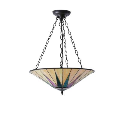 Endon 70754 - Liustra ant grandinės Tiffany DARK STAR 3xE27/60W/230V Ø 49 cm