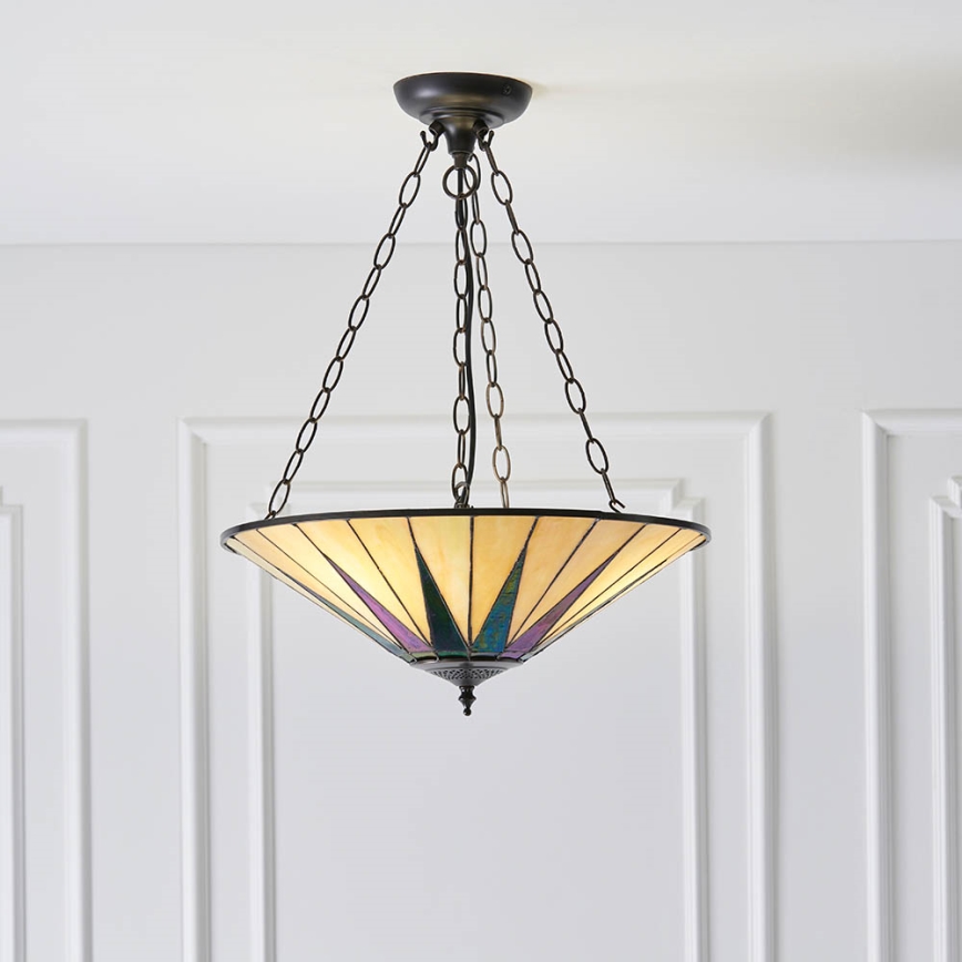 Endon 70754 - Sietynas, kabinamas ant grandinės DARK STAR 3xE27/60W/230V diametras 49 cm