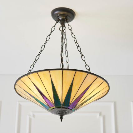 Endon 70754 - Sietynas, kabinamas ant grandinės DARK STAR 3xE27/60W/230V diametras 49 cm