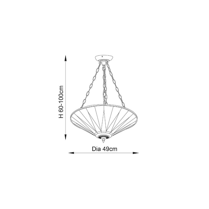Endon 70754 - Sietynas, kabinamas ant grandinės DARK STAR 3xE27/60W/230V diametras 49 cm