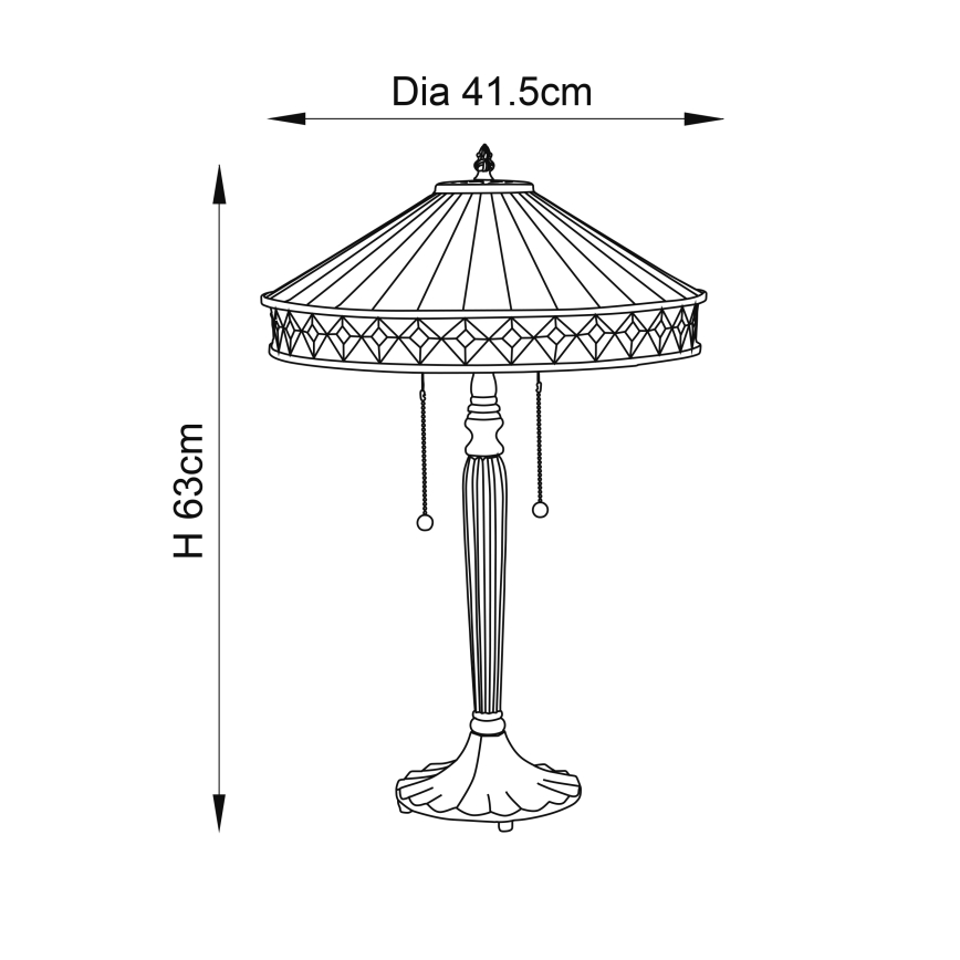 Endon 70935 - Stalinis šviestuvas FARGO 2xE27/60W/230V diametras 41,5 cm