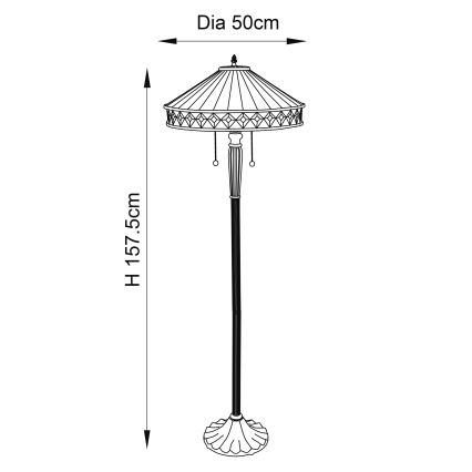 Endon 70936 - Toršeras FARGO 2xE27/60W/230V skersmuo 50 cm