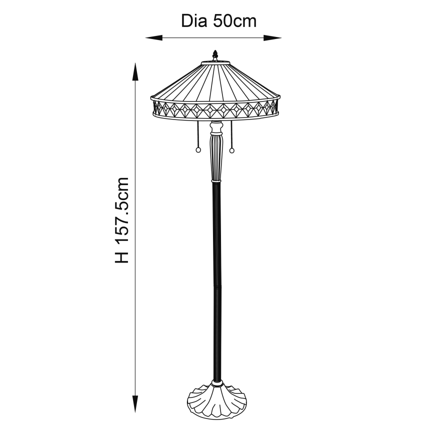 Endon 70936 - Toršeras FARGO 2xE27/60W/230V skersmuo 50 cm
