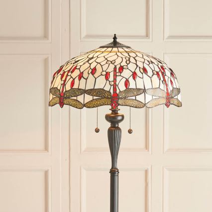 Endon 70940 - Grindinis šviestuvas Tiffany DRAGONFLY 2xE27/60W/230V, skersmuo 50 cm
