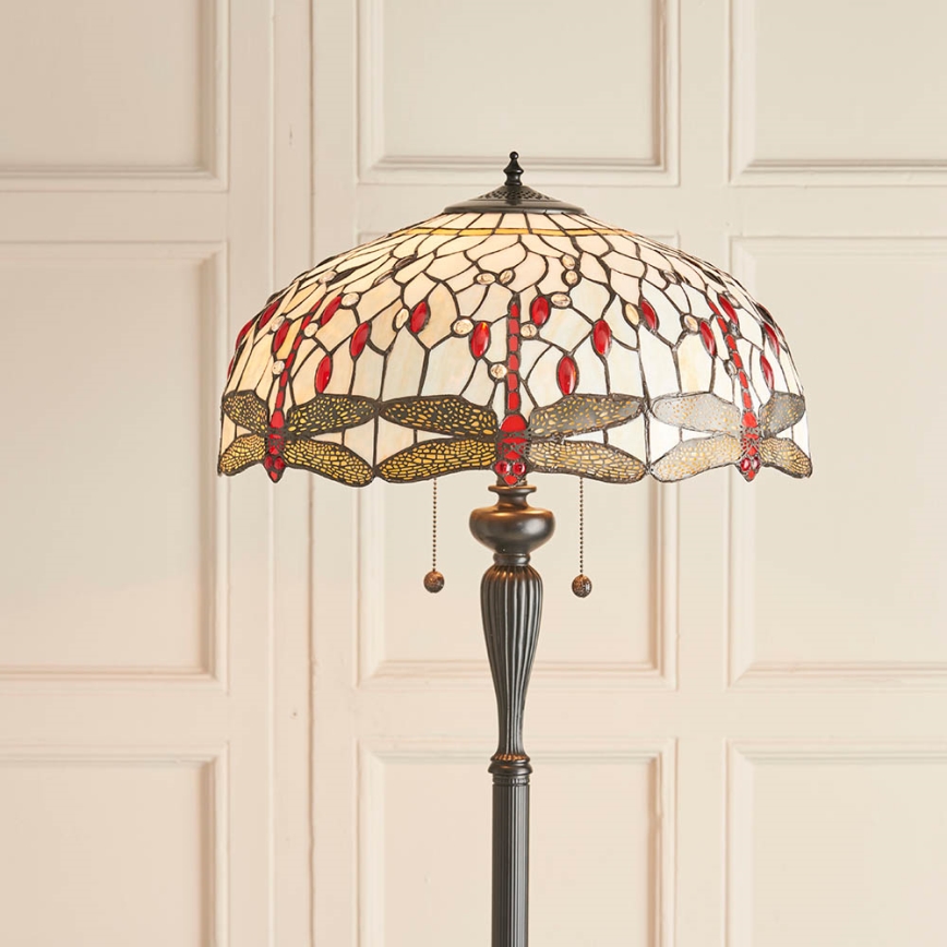 Endon 70940 - Grindinis šviestuvas Tiffany DRAGONFLY 2xE27/60W/230V, skersmuo 50 cm