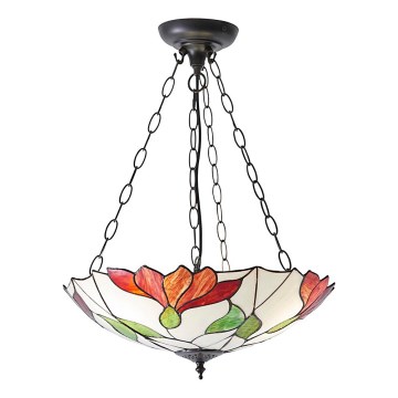 Endon 70946 - Pakabinama liustra ant grandinės Tiffany BOTANICA 3xE27/60W/230V, skersmuo 45 cm