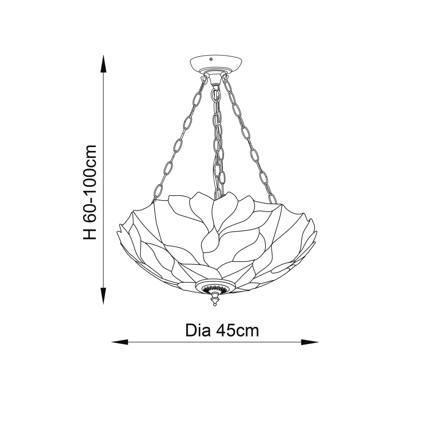 Endon 70946 - Sietynas, kabinamas ant grandinės BOTANICA 3xE27/60W/230V diametras 45 cm
