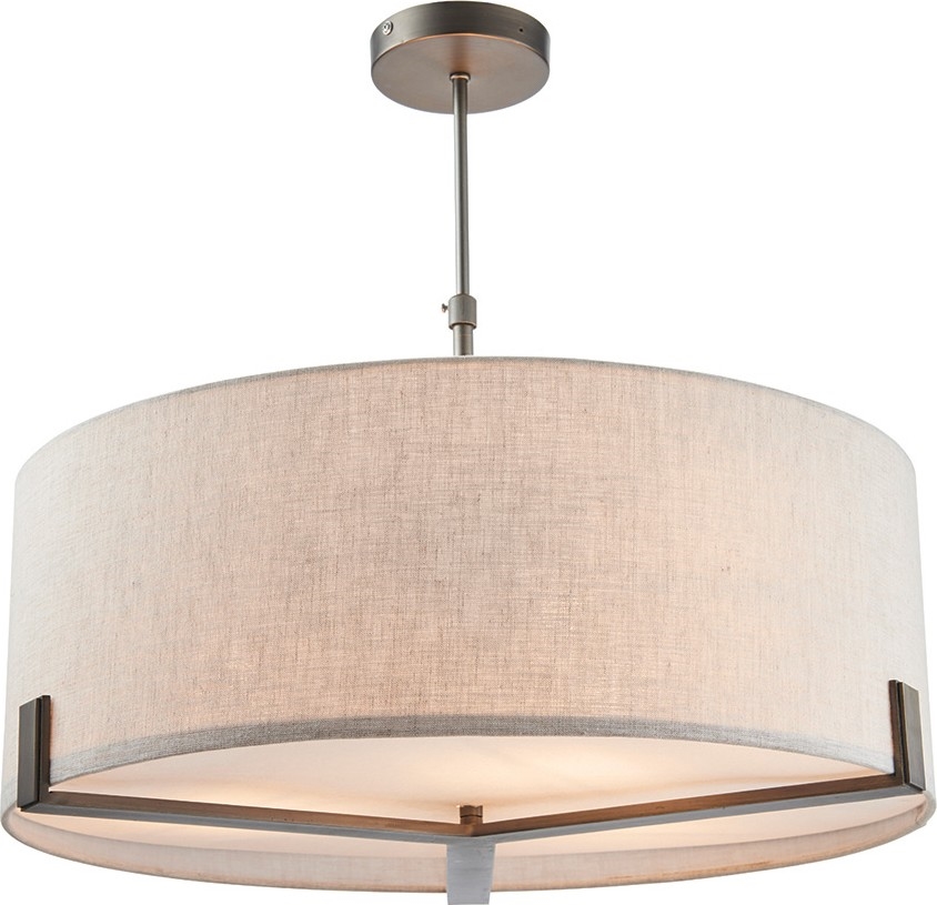 Endon 72635 - Sietynas ant stulpo HAYFIELD 3xE27/40W/230V matinis chromas/pilka