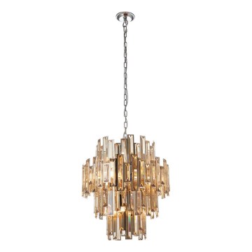 Endon 72744 - Krištolinis sietynas ant grandinės VIVIANA 12xE14/40W/230V blizgus chromas/dūminis
