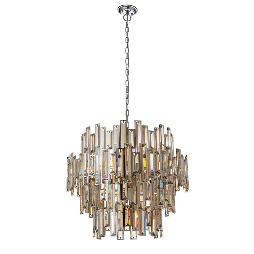 Endon 72746 - Krištolinė liustra ant grandinės VIVIANA 15xE14/40W/230V blizgus chromas/dūminė