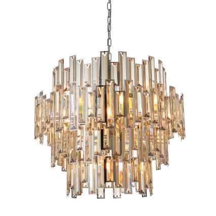 Endon 72746 - Krištolinė liustra ant grandinės VIVIANA 15xE14/40W/230V blizgus chromas/dūminė