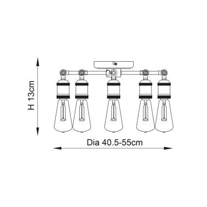 Endon 76336 - Akcentinis apšvietimas HAL 5xE27/10W/230V bronza/varis