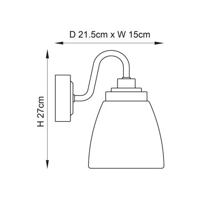 Endon 77088 - Vonios sieninis šviestuvas ASHBURY 1xE14/4W/230V IP44 blizgus chromas