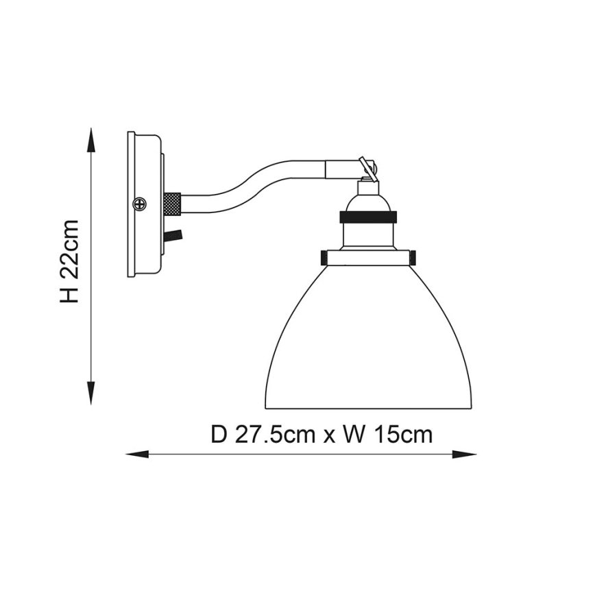 Endon 77273 - Sieninis akcentinis šviestuvas HANSEN 1xE14/40W/230V žalvaris