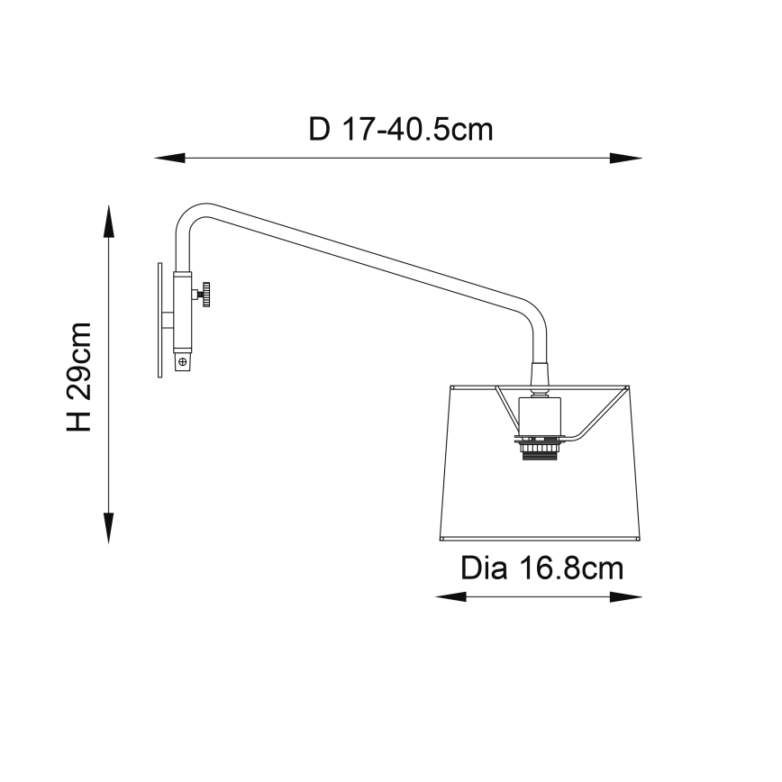 Endon 79500 - Sieninis šviestuvas CARLSON 1xE14/40W/230V pilka/juoda