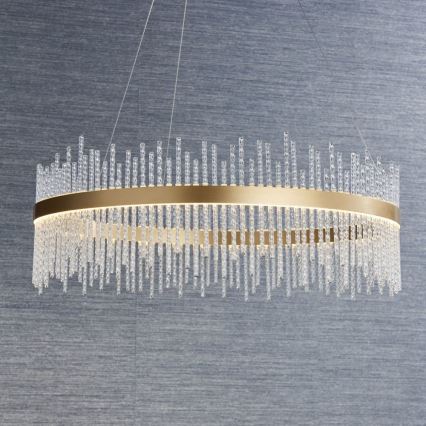 Endon 81908 - LED reguliuojamas pakabinamas šviestuvas ant laido ADRIEL LED/58W/230V 3000K skersmuo 70 cm auksinė/skaidri