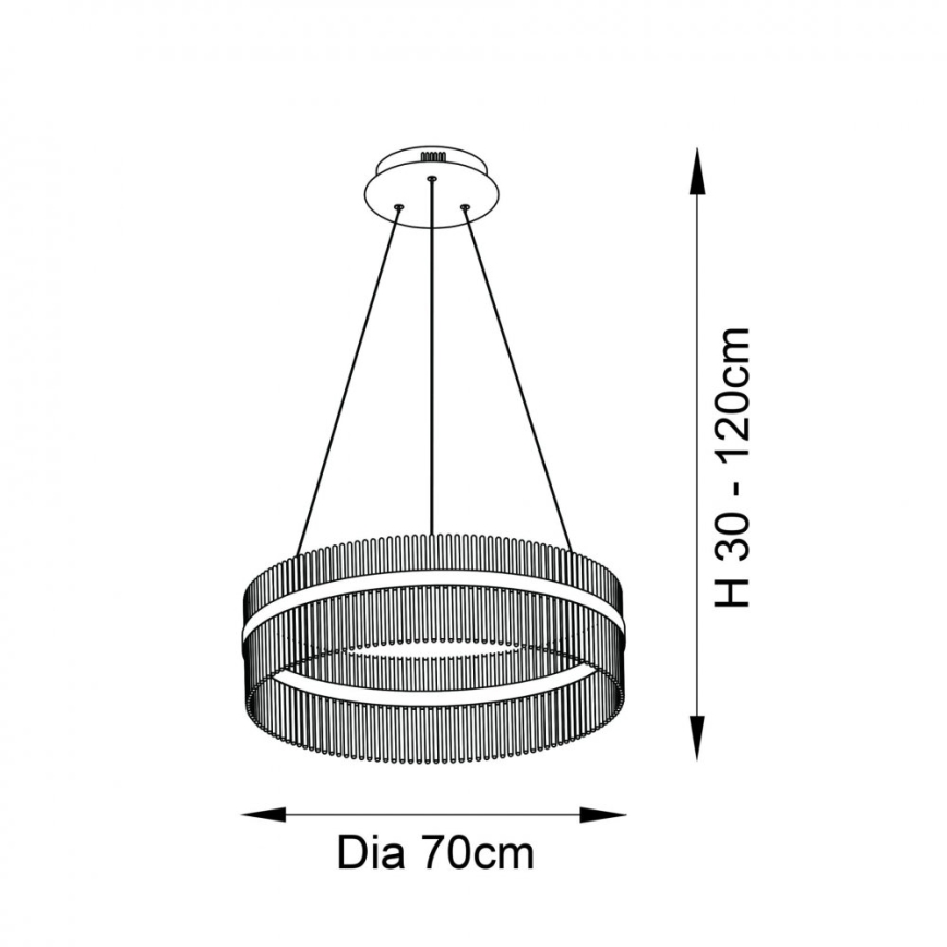 Endon 81908 - LED Reguliuojamas pakabinamas sietynas ADRIEL LED/58W/230V 3000K diametras 70 cm auksas/permatoma