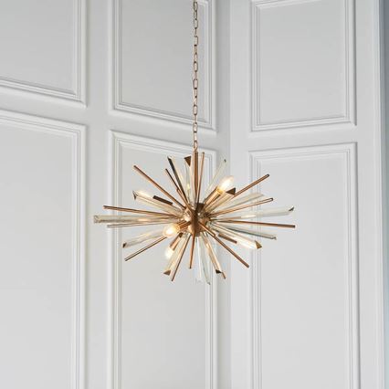 Endon 81936 - Auksinė liustra ant grandinės 6xE14/40W/230V
