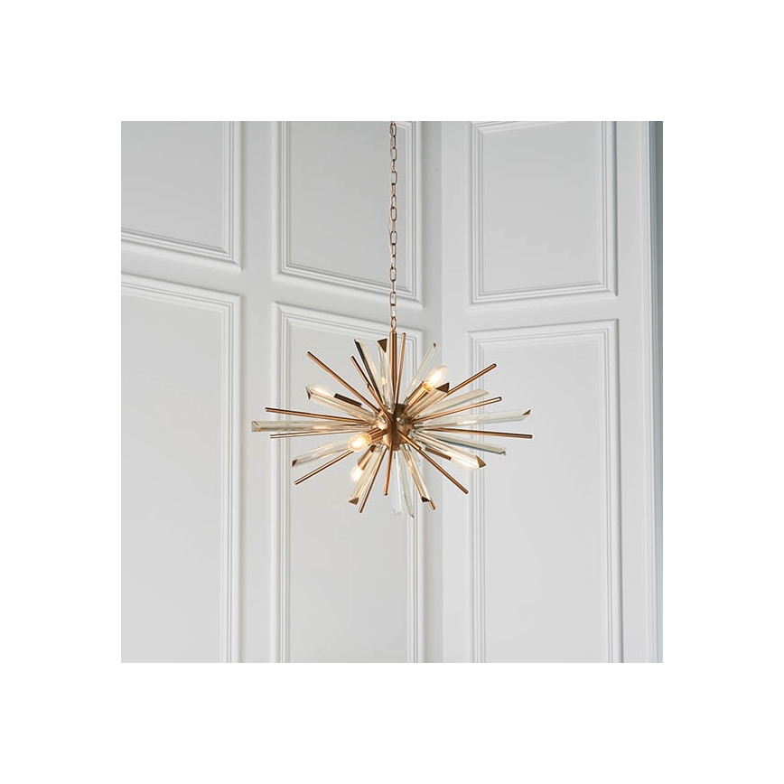 Endon 81936 - Auksinė liustra ant grandinės 6xE14/40W/230V