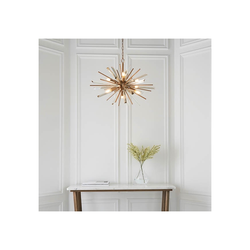 Endon 81936 - Auksinė liustra ant grandinės 6xE14/40W/230V