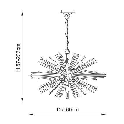 Endon 81936 - Auksinė liustra ant grandinės 6xE14/40W/230V
