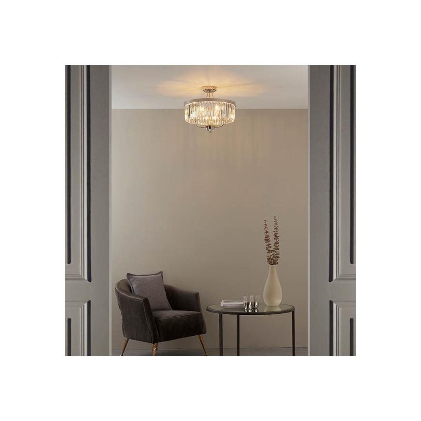 Endon 90264 - Prigludusi liustra CHESTERFIELD 3xE14/6W/230V, skersmuo 45 cm, blizgus chromas