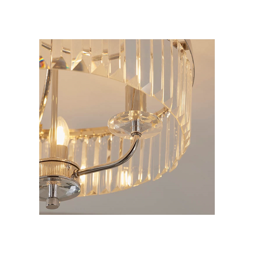 Endon 90264 - Prigludusi liustra CHESTERFIELD 3xE14/6W/230V, skersmuo 45 cm, blizgus chromas