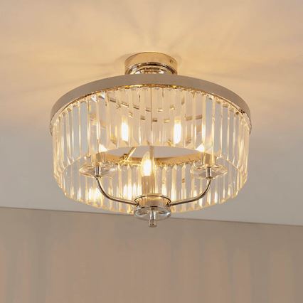 Endon 90264 - Prigludusi prie lubų liustra CHESTERFIELD 3xE14/6W/230V blizgus chromas
