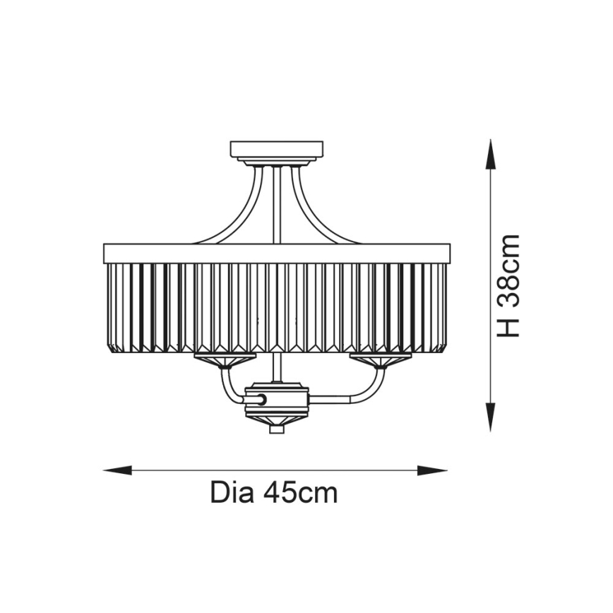 Endon 90264 - Prigludusi prie lubų liustra CHESTERFIELD 3xE14/6W/230V blizgus chromas