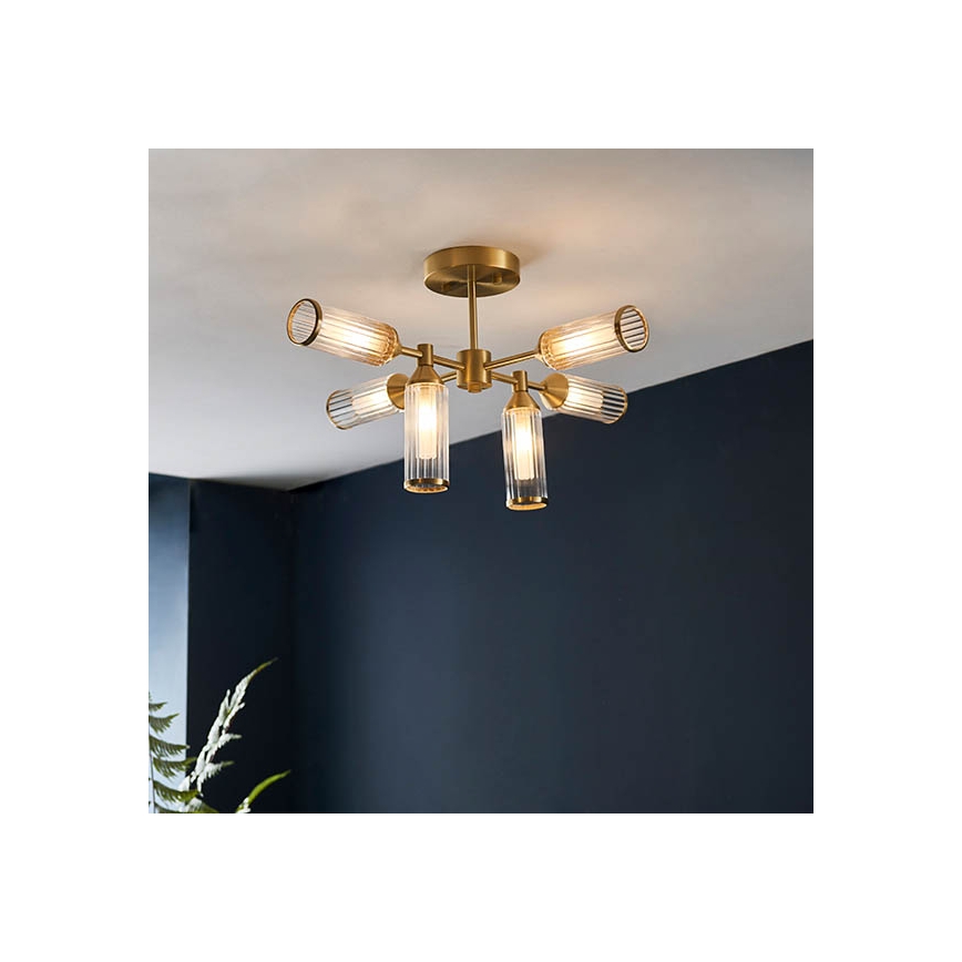 Endon 92213 - liustra ant strypo 6xG9/3W/230V, žalvario apdaila