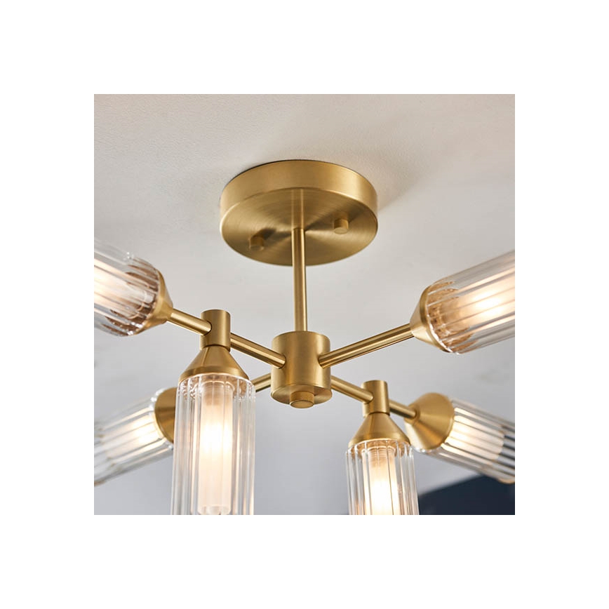 Endon 92213 - liustra ant strypo 6xG9/3W/230V, žalvario apdaila