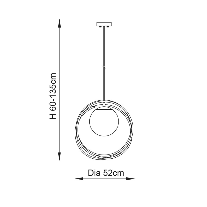 Endon 92488 - Pakabinamas šviestuvas EMILIO 1xE27/10W/230V auksinis/baltas