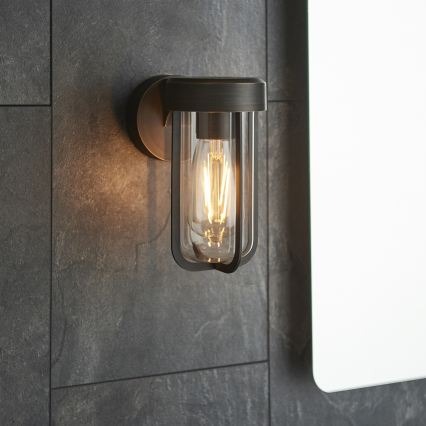 Endon 92857 - Vonios kambario sieninis šviestuvas 1xE27/6W/230V IP44 bronzinis/juodas