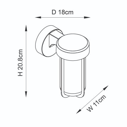 Endon 92859 - Vonios sieninis šviestuvas 1xE27/6W/230V IP44 juodas