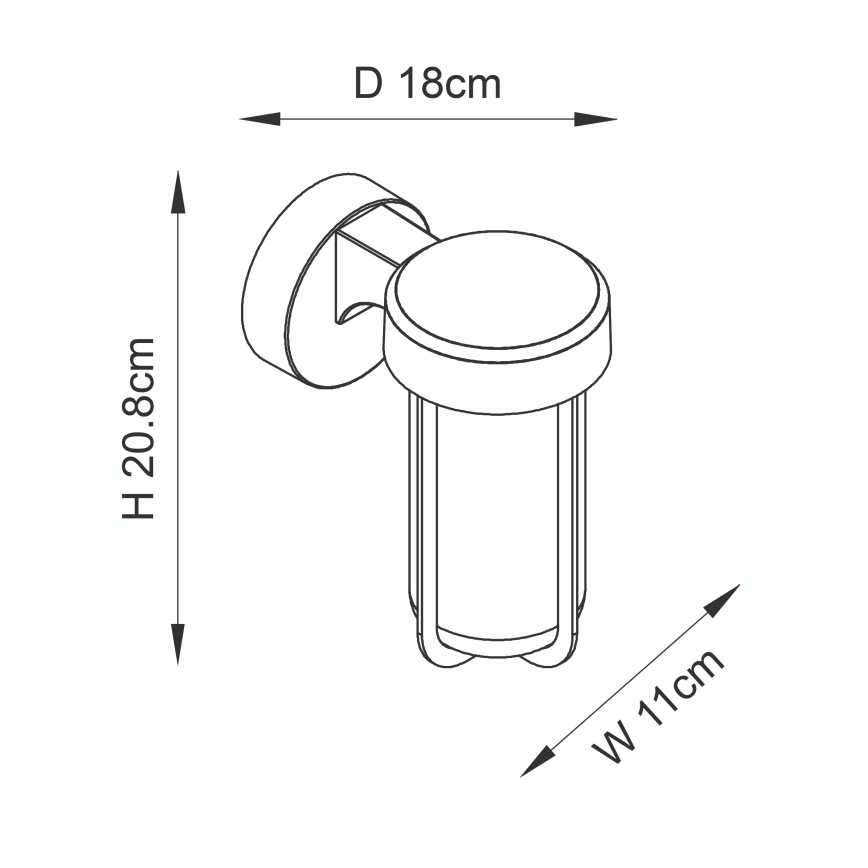 Endon 92859 - Vonios sieninis šviestuvas 1xE27/6W/230V IP44 juodas
