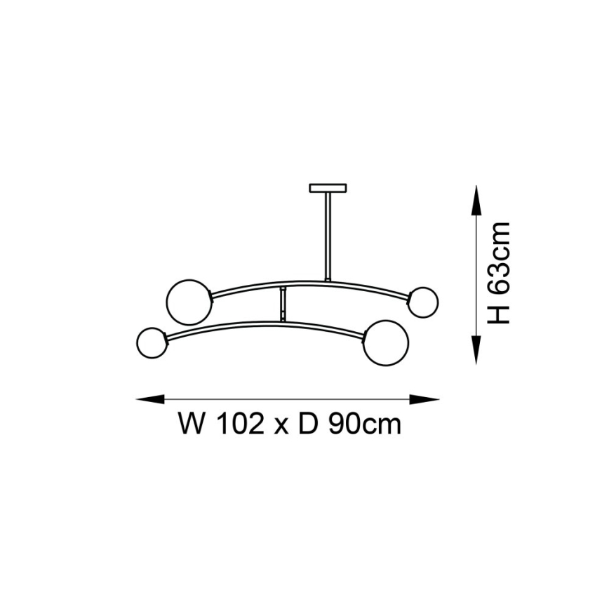 Endon 92940 - Pakabinamas šviestuvas ant strypo BALANCE 4xG9/3W/230V juodas