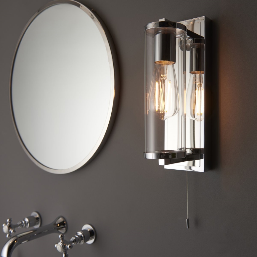 Endon 94074 - Sieninis vonios šviestuvas TAYLOR 1xE27/10W/230V IP44 blizgus chromas