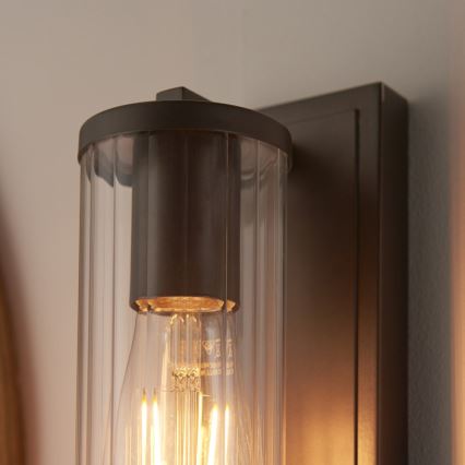 Endon 94077 - Sieninis vonios šviestuvas TAYLOR 1xE27/10W/230V IP44 ruda