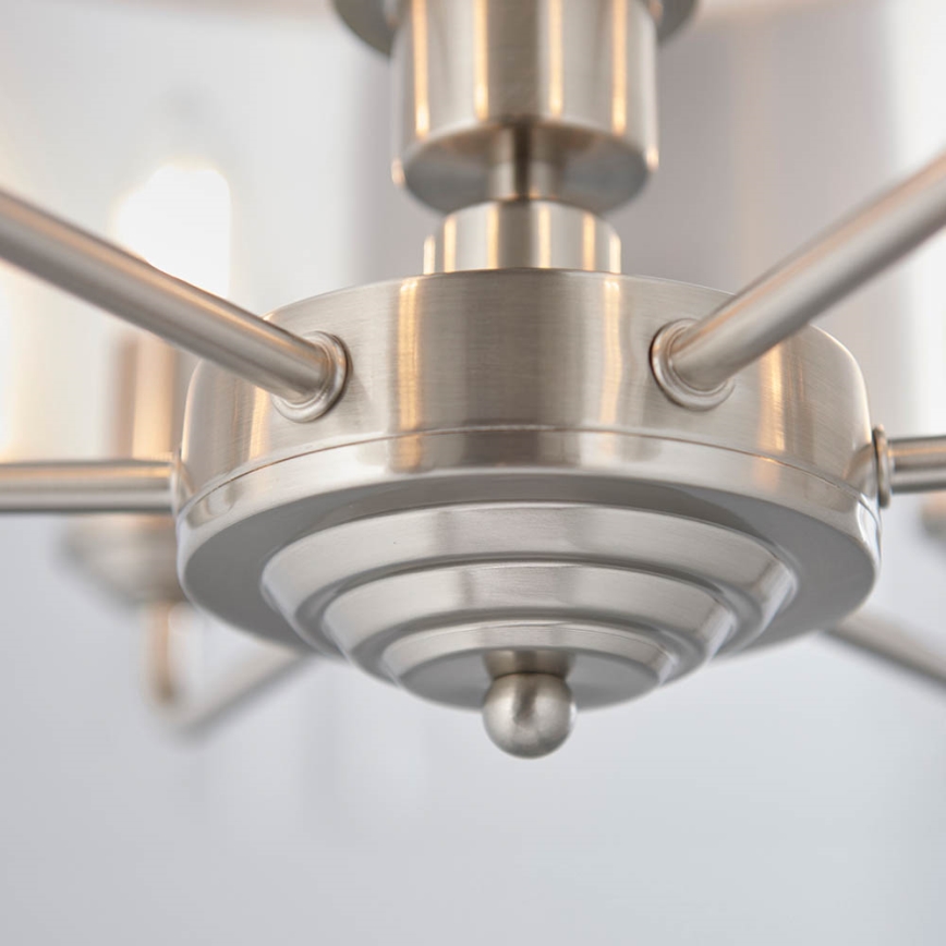 Endon 94357 - Pakabinamas šviestuvas HIGHCLERE ant grandinės 6xE14/40W/230V, skersmuo 55 cm, smėlinė / matinio chromo apdaila