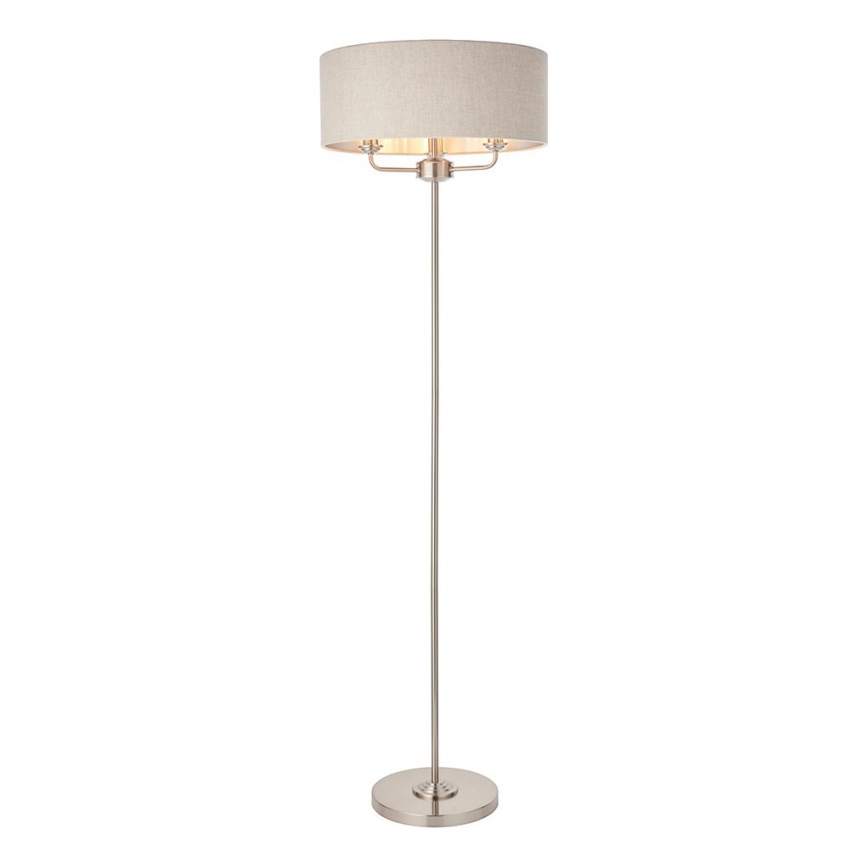 Endon 94359 - Toršeras HIGHCLERE 3xE14/40W/230V smėlio spalva/blizgus chromas diametras 47 cm