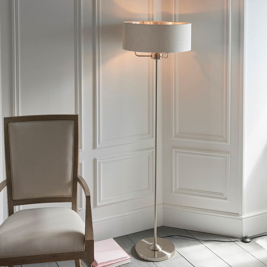 Endon 94359 - Toršeras HIGHCLERE 3xE14/40W/230V smėlio spalva/blizgus chromas diametras 47 cm