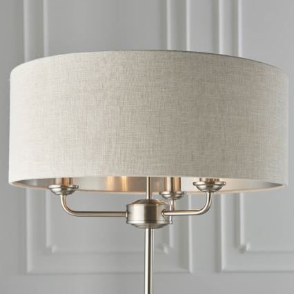 Endon 94359 - Toršeras HIGHCLERE 3xE14/40W/230V smėlio spalva/blizgus chromas diametras 47 cm