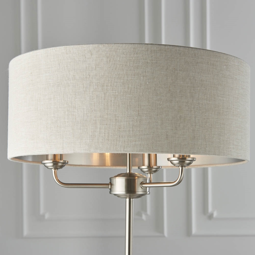 Endon 94359 - Toršeras HIGHCLERE 3xE14/40W/230V smėlio spalva/blizgus chromas diametras 47 cm